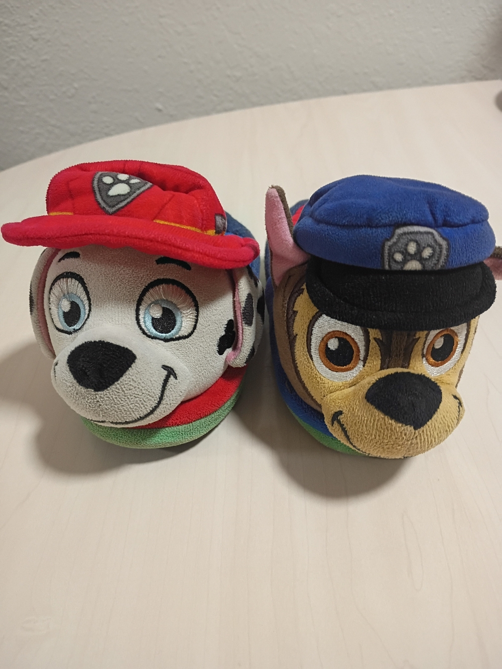 Paw Patrol Plush Kids Slippers - Red & Blue Size 9/10